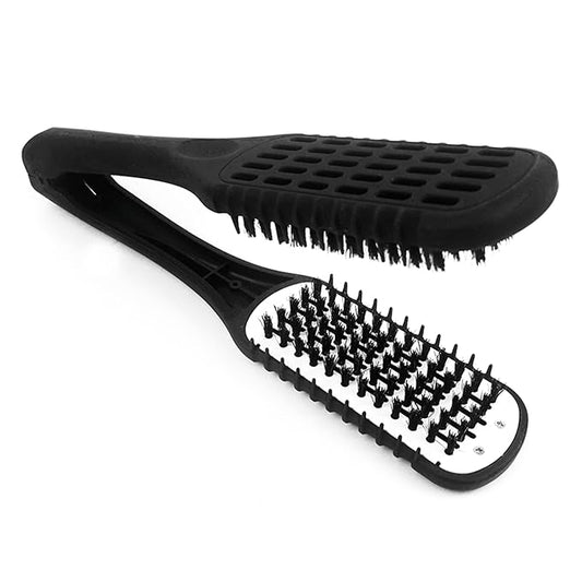 Aethland Boar Bristles Clamp Brush, Double-Sided for Straightening, Detangling, and Styling Hair