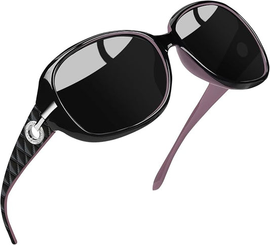 Joopin Big Womens Sunglasses Polarized Trendy Sun Glasses Large Rectangle UV Protection Rhinestone Sunnies