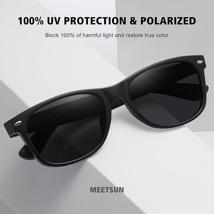 MEETSUN Classic Polarized Sunglasses for Women Men Trendy Retro Sun Glasses for Driving UV Protection (3 Pack)
