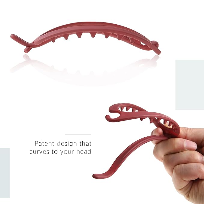 French Concord Hair Clips Claw - 6Pcs Side Slid Flat Hair Clips for Volume Strong Hold No Slip Grip Hair Claw Clips for Women Girls Thick Thin Hair (Matte Oval(Large, 4.7 inches))