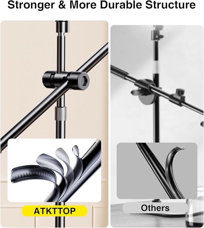 Overhead Phone Mount,Overhead Camera Mount Stand[Anti-Shaking] with 10.5" Ring Light,Desk Stand for iPhone with Ring Light for Video Recording,Zoom Meeting,YouTube,TikTok