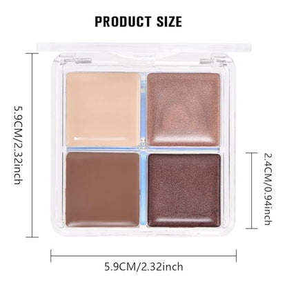 evpct Cream Eye Shadow Quad Palette Makeup for Older Women, Beige Nude Antique Rose Cocca Brown Taupe Mauve Metallic Shimmer Glitter Matte Eyeshadow Palette Creme Eye Brightener Makeup, Smudge Proof