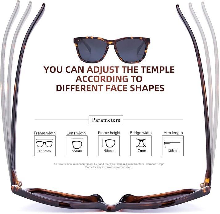 COLOSSEIN Sunglasses Womens,Classic Square Frame UV400 Mirrored Lens,Sunglasses Fit For Beach,Vacation,Driving