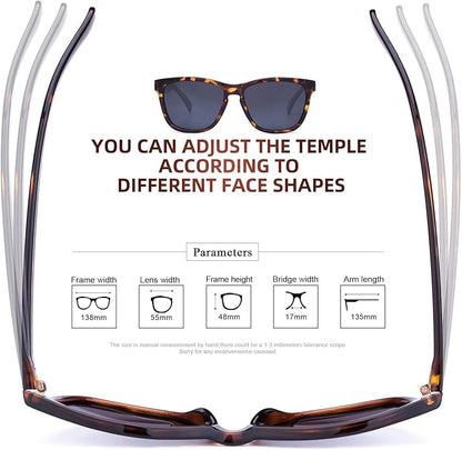 COLOSSEIN Sunglasses Womens,Classic Square Frame UV400 Mirrored Lens,Sunglasses Fit For Beach,Vacation,Driving