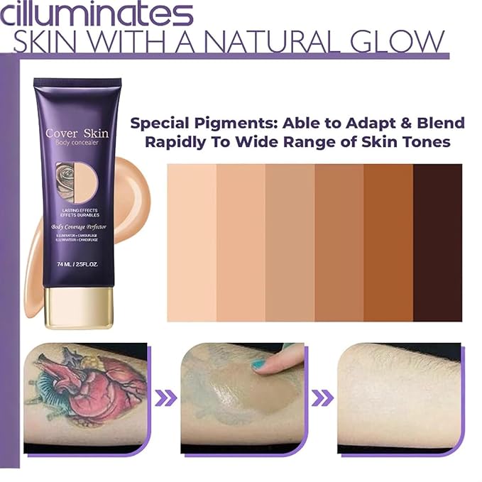 2pcs All Over Complexion Body Coverage,Tattoo Cover Up Makeup Waterproof,Body Makeup Waterproof No Transfer,Long Last Body Foundation