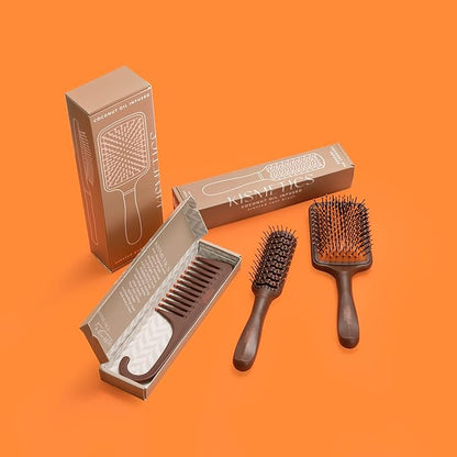Coconut Oil Infused Vent Brush with Bristles for Blow-drying, Styling, Curling, and Straightening - Suitable for All Hair Types