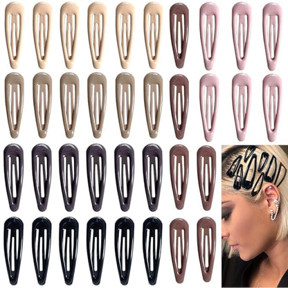 36 PCS 2 Inch Metal Snap Hair Clips Water Drop No Slip for Women & Girls,Strong Hold Matte Hair Clips for Thick Hair & Thin Hair,Hair Barrettes for Women.Metal Snap Clips Accessories