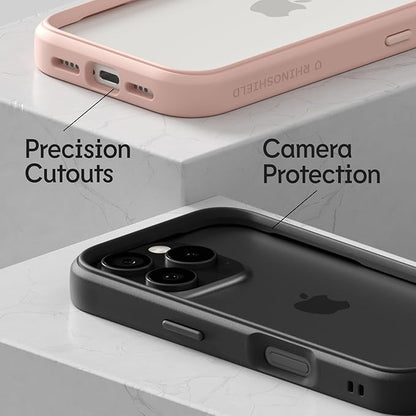 RhinoShield Bumper Case Compatible with [iPhone 16 Plus] | CrashGuard - Shock Absorbent Slim Design Protective Cover 3.5M / 11ft Drop Protection - Platinum Gray