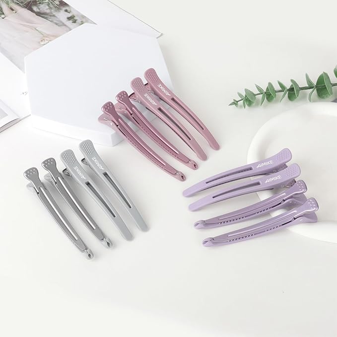 AIMIKE Hair Clips for Styling - Silicone No-Crease Duck Billed Hair Roller Clips for Sectioning, Cutting, and Salon Use