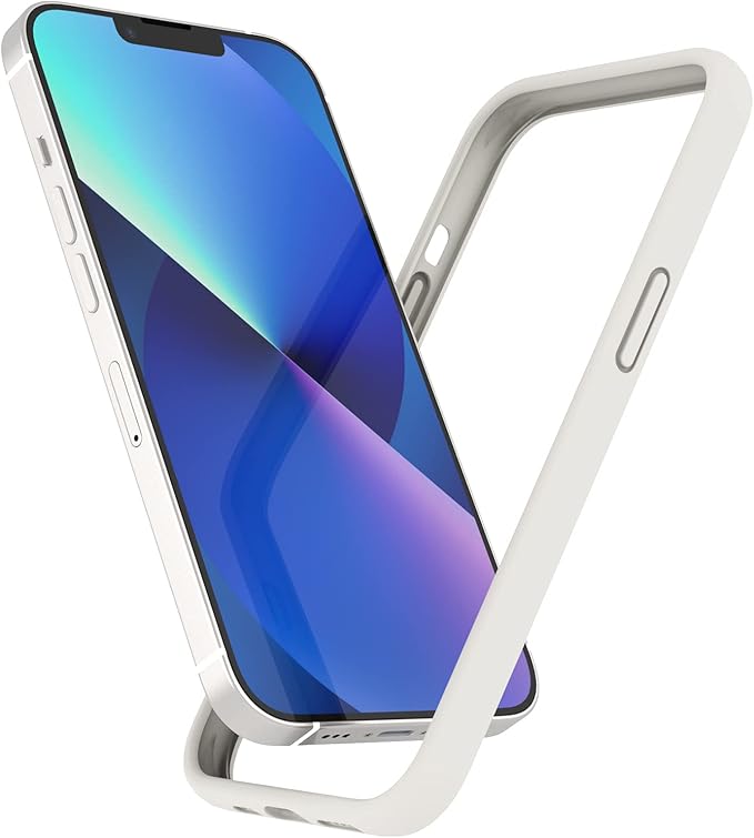 K TOMOTO iPhone 13/13 Pro Bumper Case (6.1 Inch), Liquid Silicone Bumper with Shock-Absorb, Raised Edge Protection, Drop Protection, Silky and Soft Touch Frame, White