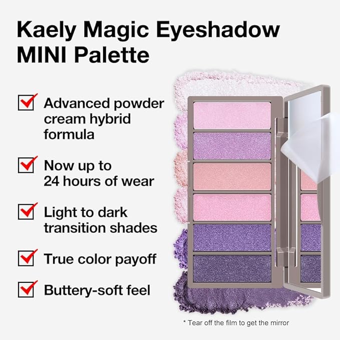6-Color Purple Eyeshadow Palette – Matte & Shimmer Purple Shades, Glitter Eyeshadow, Travel-Friendly Mini Palette with Built-in Mirror, Perfect for Eye Makeup (09#)