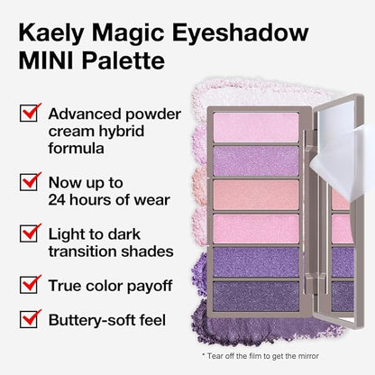 6-Color Purple Eyeshadow Palette – Matte & Shimmer Purple Shades, Glitter Eyeshadow, Travel-Friendly Mini Palette with Built-in Mirror, Perfect for Eye Makeup (09#)