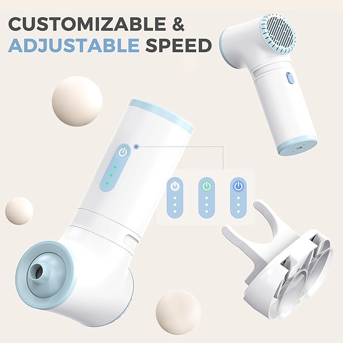Bath Jet Spa, Cordless Portable Bathtub Accessories with 3-Level Adjustable Speed, Bubble Maker/Bath Jet Mode, Bathtub Jets for Home Spa, Relaxing (White-Blue)