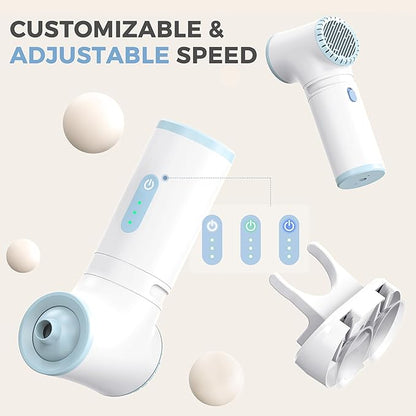 Bath Jet Spa, Cordless Portable Bathtub Accessories with 3-Level Adjustable Speed, Bubble Maker/Bath Jet Mode, Bathtub Jets for Home Spa, Relaxing (White-Blue)