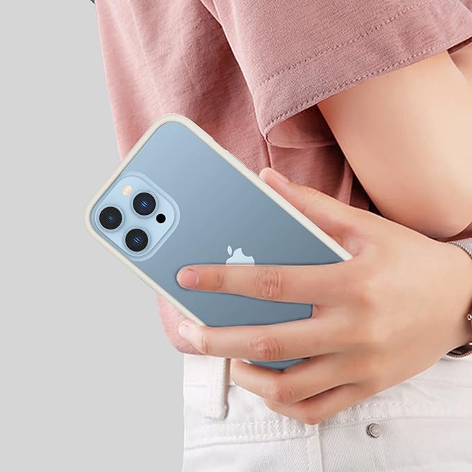 K TOMOTO iPhone 13/13 Pro Bumper Case (6.1 Inch), Liquid Silicone Bumper with Shock-Absorb, Raised Edge Protection, Drop Protection, Silky and Soft Touch Frame, White