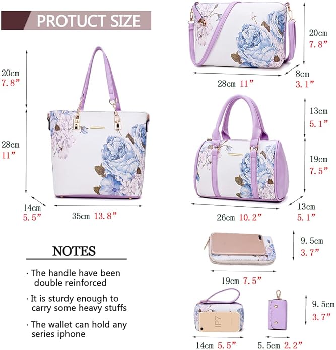2E-youth Designer Purses and Handbags for Women Satchel Shoulder Bag Tote Top Handle Bag