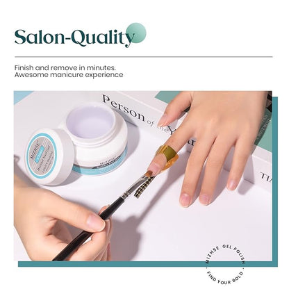 MIZHSE Builder Gel For Nails - 60g Clear Hard Gel For Extension, Strengthen, Art Manicure Kit With 100pcs Forms And Brush