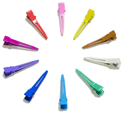 100 Packs blue Alligator Curl Clips, bandenger 1.8 Inch Single Prong Clips Hair Accessories,for Girls and Women,Hair Styling,Hair Coloring, Random Color (blue)