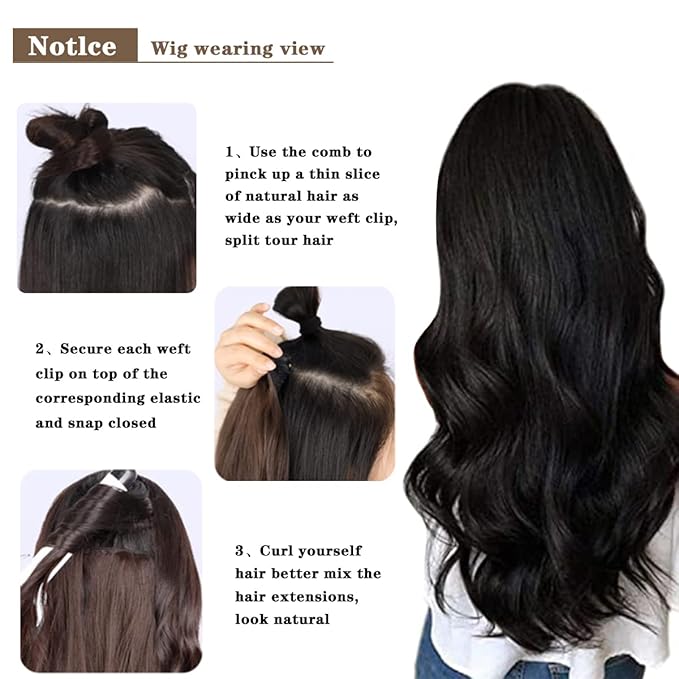22 Inch Clip In Hair Extensions 7 PCS Long Wavy Synthetic Black Hair Extension & Natural Soft Invisible Clip Thick Hairpieces for Women Daily(20Inch, 7pcs, Honey Golden Brown Mixed Blonde)