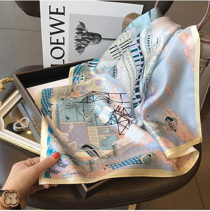 100% Pure Mulberry Silk Scarfs 26"x26" Square Scarf Women Neckerchief Headscarf hair scarf bandana Gift Packed