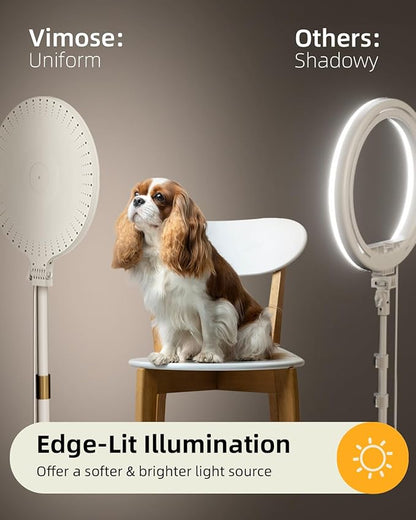 10.5" Ring Light with Stand and Phone Holder - 72" Tripod for iPhone with Light, Professional Led Ringlight for Video Recording/Make up/Streaming, Full Screen Light Ring for YouTube, Tiktok (White)