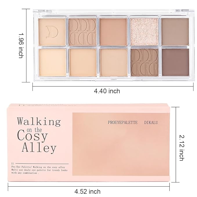 10Colors Nude Light Brown Eyeshadow Palette Makeup,Natural Neutral Highly Pigmented Eye Shadow,Naturing-Looking Long Lasting Waterproof Blendable Hypoallergenic Suitable for Beginners