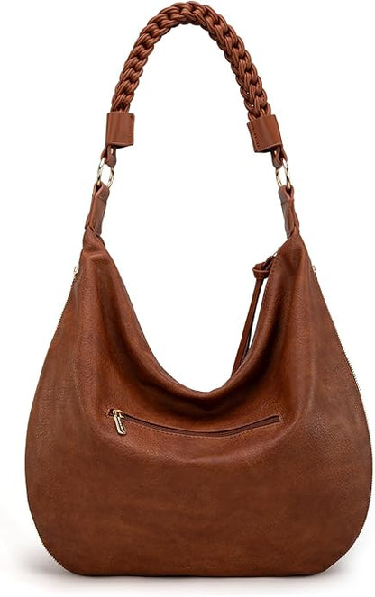 Montana West Large Hobo Bags for Women Slouchy Shoulder Purse Handbag with Zipper and Woven Handle