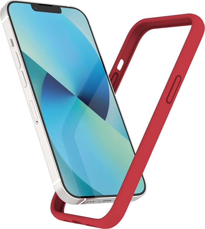 K TOMOTO Compatible with iPhone 13 Mini Bumper Case (5.4 Inch), Liquid Silicone Frame Bumper Case [Raised Edge Protection] [Drop Protection] [Silky and Soft Touch], Red