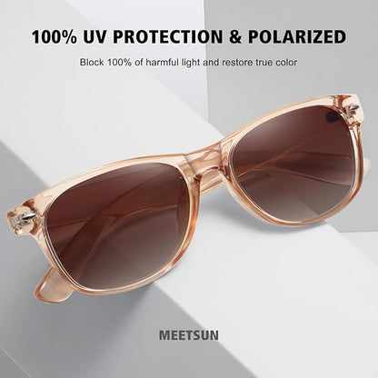 MEETSUN Classic Polarized Sunglasses for Women Men Trendy Retro Sun Glasses for Driving UV Protection (3 Pack)