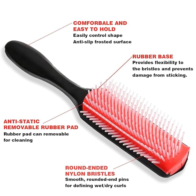 3-In-1 Styling Cream for Flyaways - Anti-Frizz Cream to Define All Hair Types & Textures - Add Shine and Smoothness with Brush