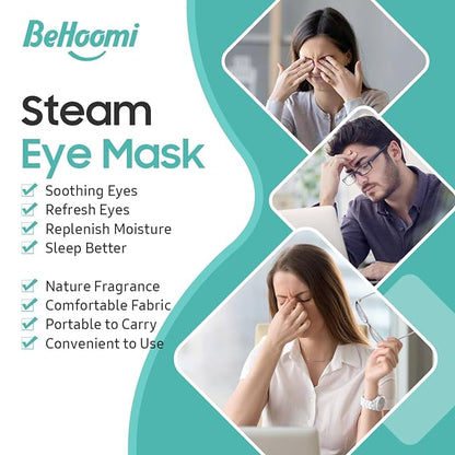 20 Packs Steam Eye Mask, Heated Eye Mask Warm Compress for Eyes, Disposable Self Heating Steam Mask for Home, Sleep, Spa, Travel Essentials & Relaxation Gifts for Women (Unscented)