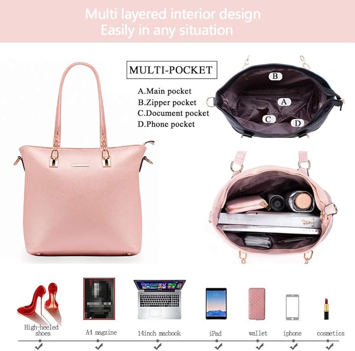 2E-youth Designer Purses and Handbags for Women Satchel Shoulder Bag Tote Top Handle Bag