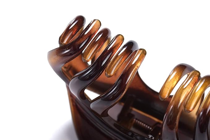4 Inch Hair Claw for Women, Pretty Clip, Grip for Thick Hair, Coffee