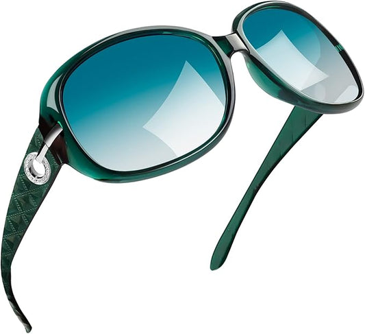 Joopin Big Womens Sunglasses Polarized Trendy Sun Glasses Large Rectangle UV Protection Rhinestone Sunnies