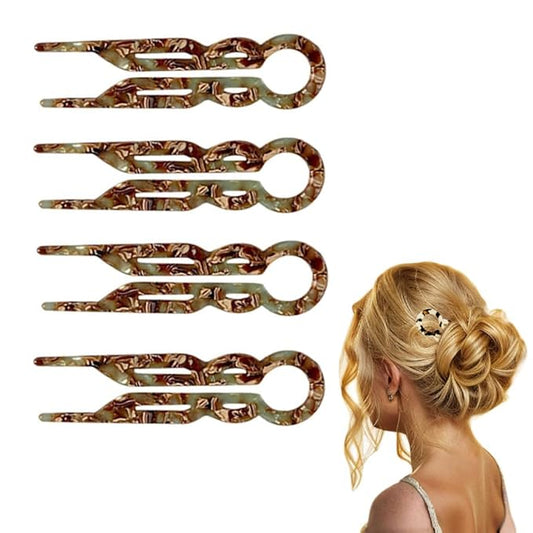 4PCS Hair Pins for Women,French Hair Pin,Lialys Hair Pins for Thin Thick Hair,2 Unique Patterns (4PCS(B))