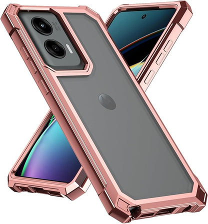 Ailiber for Motorola G Stylus 5G 2024 Case with Screen Protector, Dual Layer Shockproof Bumper, Clear Transparent [Anti Yellowing], Scratch-Resistant Cover for Moto G Stylus 2024-Rose Gold