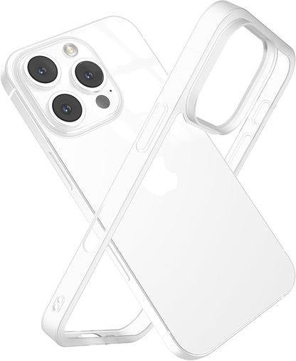 for iPhone 16 Pro Frosted Translucent Bumper Case, Ultra-Thin Ultra-Light Heat Dissipation Hard PC Frame No-Back Phone Cover Case 6.3" 2024