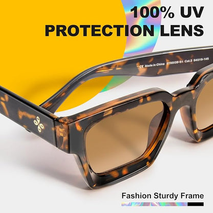 VISOONE Fashion 100% UV400 Protection Rectangle TR90 Y2K Sunglasses Accessories for Women Men RIVER
