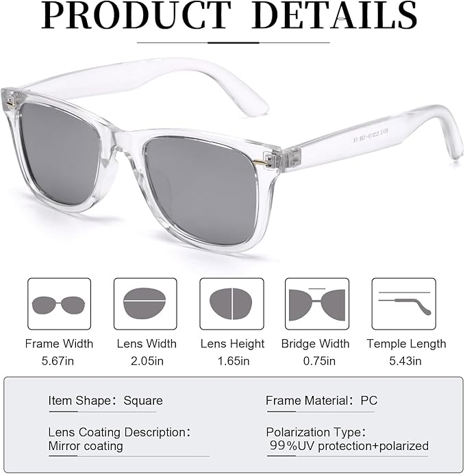 Myiaur Classic Sunglasses for Women Polarized Driving Anti-Glare UV Protection