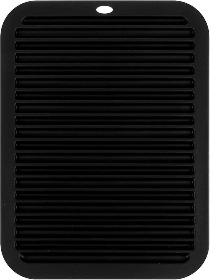 Large Heat-Resistant Mat for Styling Tools - 12"x9" Professional Flat Iron Mat, Travel Silicone Mat for Curling Irons, Hair Straighteners, Blow Dryers, and Salon Appliances, Black