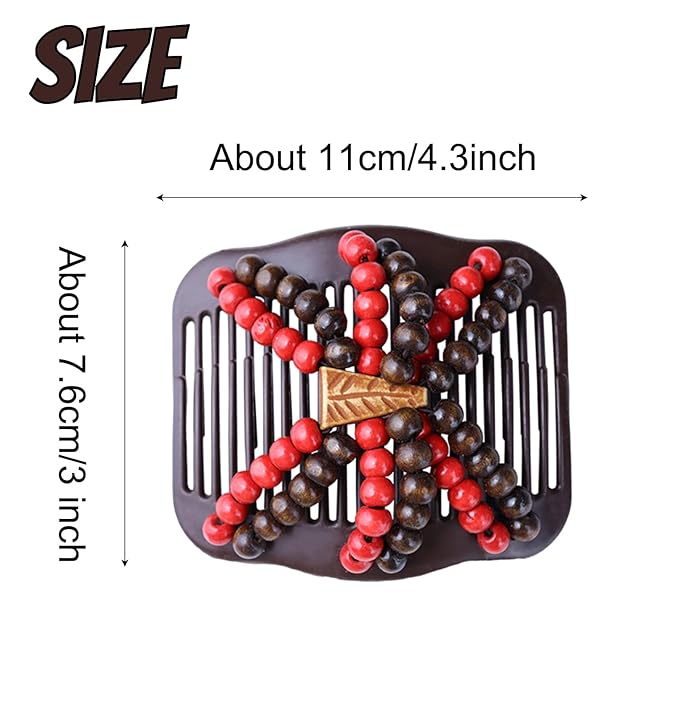 5 Pieces Stretchy Magic Hair Accessories: Adjustable Elastic Comb Clips, Vintage Bun Makers for Women, Girls, No Crease Pins for Curly, Thick, Wavy Hair or Ponytails