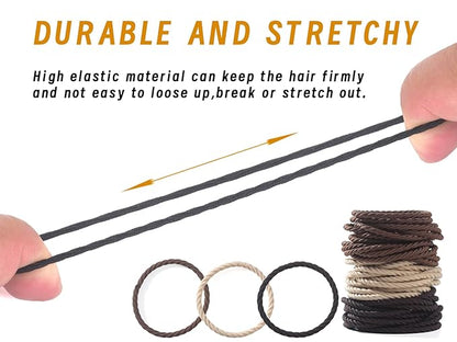 No Damage Soft Polyester Hair Ties, No Tug Scrunchies Hair Bands with Strong Elasticity - Multi-color, 50 Pieces