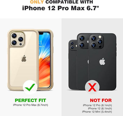 Miracase Designed for iPhone 12 Pro Max Case, Full Body Rugged Case with Built-in Touch Sensitive Anti-Scratch Screen Protector, Soft TPU Case Compatible with iPhone 12 Pro Max 6.7", Bean Yellow
