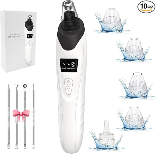 2025 Blackhead Remover Pore Vacuum,Facial Pore Cleaner-5 Suction Power,5 Probes,USB Rechargeable Blackhead Vacuum Kit Electric Acne Extractor Tool for Adult (Black)