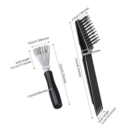 Boao 2 Pieces Hair Brush Cleaning Tool Comb Cleaner Brush Mini Comb Cleaning Hair Remover Tool for Removing Dust Home and Salon Use(Black Color)