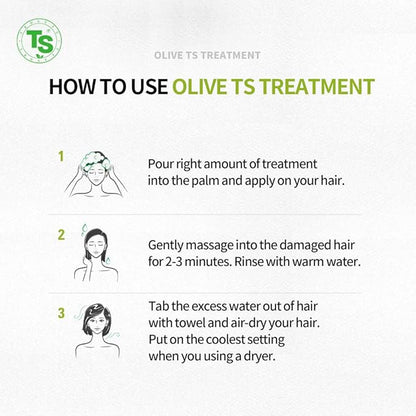 Olive TS Treatment (17.6 Fl Oz / 500mL) | Treatment of Damaged Hair and Dry Scalp and Hair | Olive Oil Hair Treatment - Hydrating and Restorative| Silicone Free | All Hair Types
