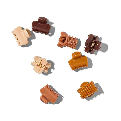 Kitsch Small Hair Clips for Women and Girls – Mini Claw Clips – Hair Accessories for Women – Daily Styling, Recycled, Sedona – 8pc Set