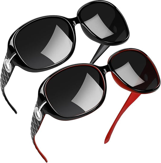 Joopin Big Womens Sunglasses Polarized Trendy Sun Glasses Large Rectangle UV Protection Rhinestone Sunnies