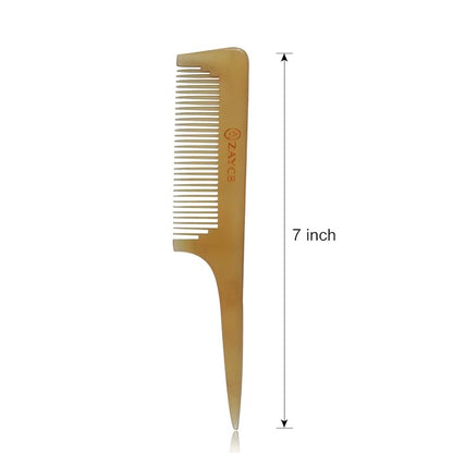 Buffalo Horn Comb - Anti-Static Detangling Hair Styling Tool for All Hair Types (Fine Tooth Comb for Men, Women & Kids)
