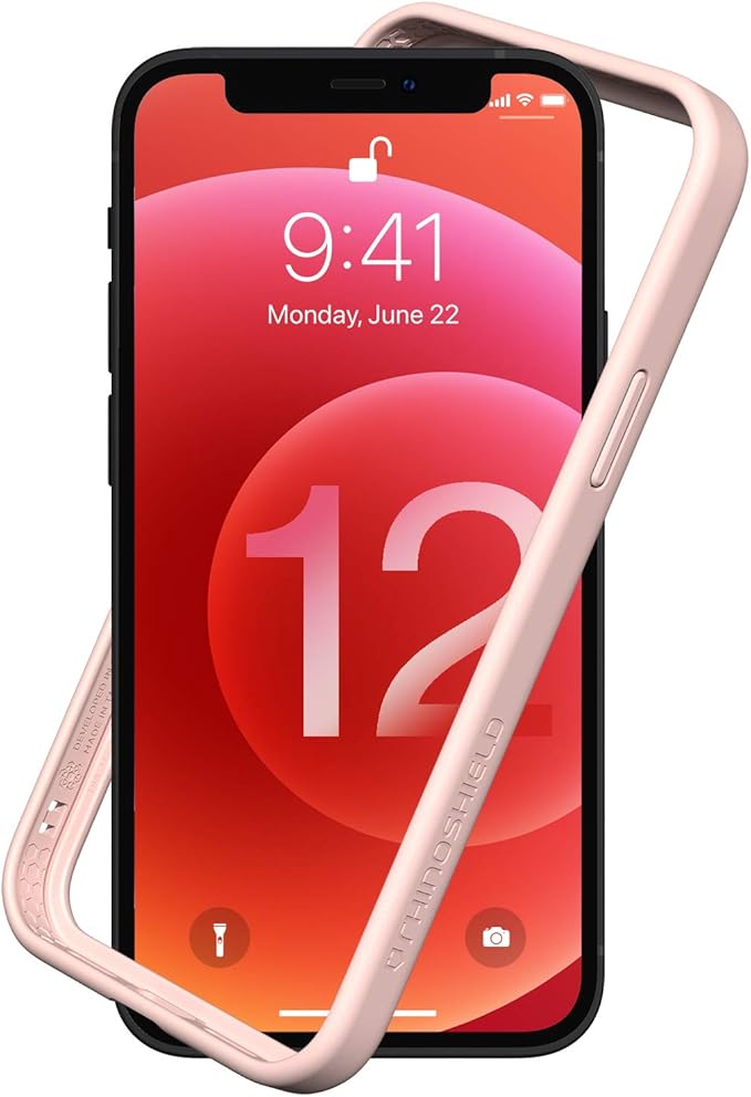 RhinoShield Bumper Case Compatible with [iPhone 12 Mini] | CrashGuard NX - Shock Absorbent Slim Design Protective Cover 3.5M / 11ft Drop Protection - Blush Pink